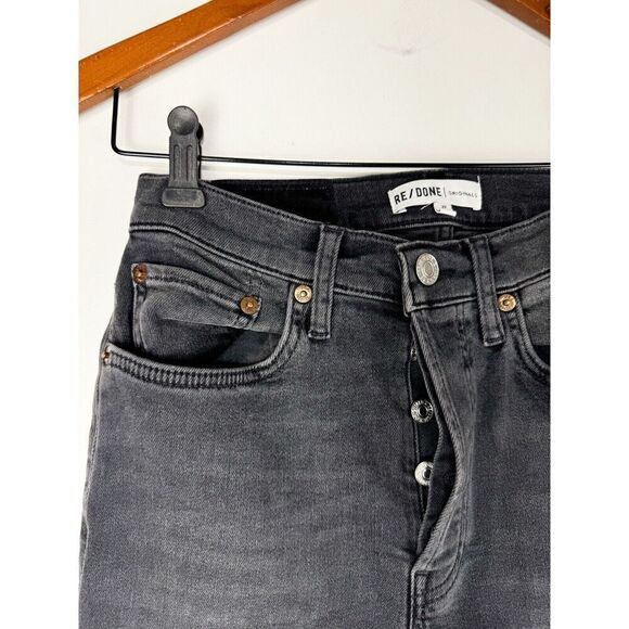 RE/DONE Originals Sz 27 Button Fly High Rise Ankle Jeans - Picture 5 of 9